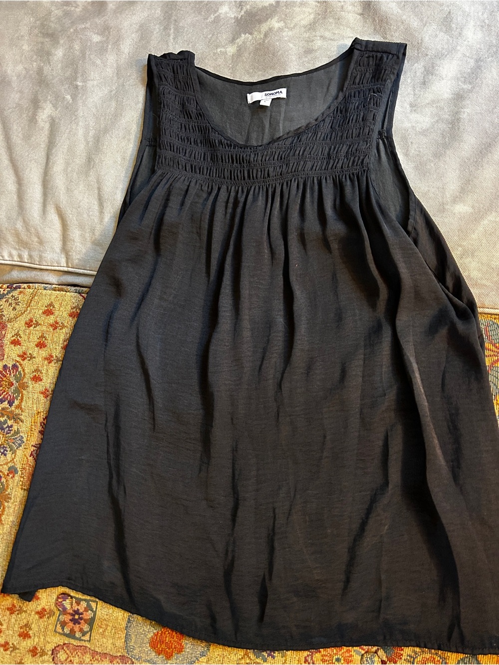 Gray flowy blouse